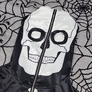 Full-body Hooded Skeleton Halloween  Costume Body Suit Unisex Size L
